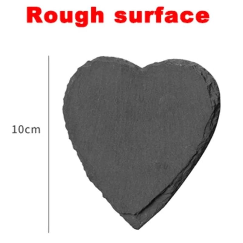 Slate Stone Drink Coasters Black Natural Edge Slate Stone Plate For Bar And Home