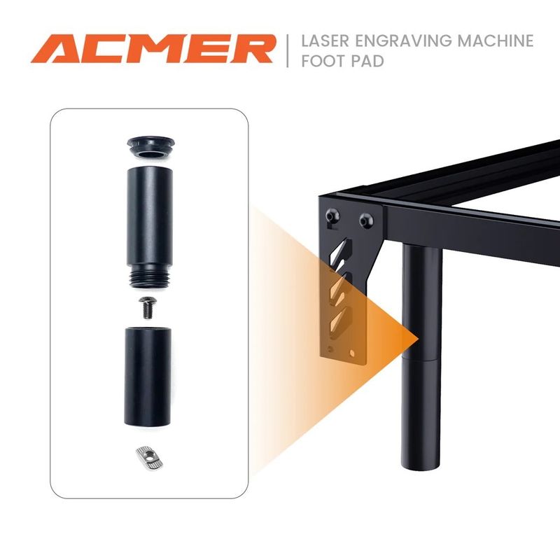 Metal Heightening Laser Engraver Riser Black Color For ACMER Laser Engraving Machine