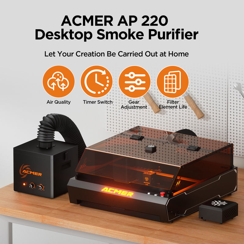 AP220 Smoke Air Purifier 3-Layer Filtration Fitrate 99.97% Of The 0.03μm Particles Low Noise