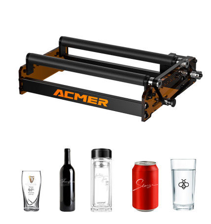 M3 Laser Rotary Roller Supports Engraving Cylindrical Objects Glass Bottles Stemmed Glasses Thermos Cups