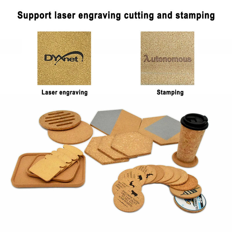 Laser Engraved Cork Coasters Basswood Custom Various Sizes And Shapes