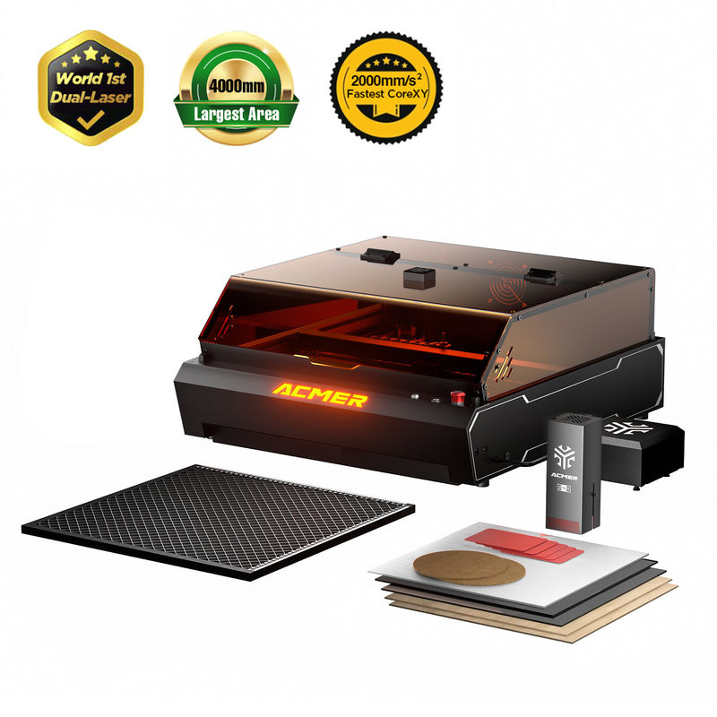ACMER P3 2 In 1 Dual Laser, Laser Engraving Cutting Machines with 10W Diode Laser & 2W IR Laser