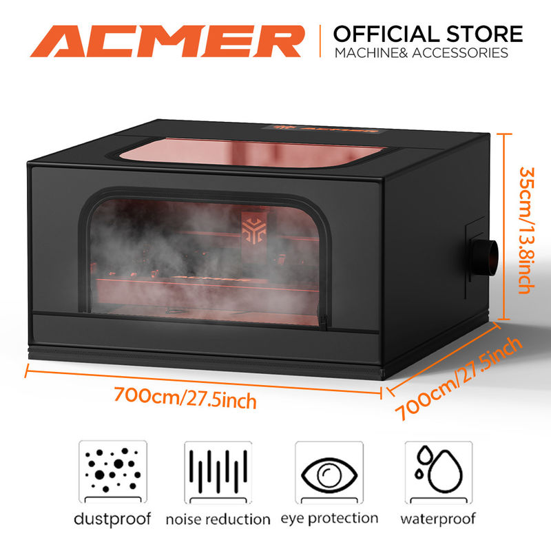 Uv Protection CNC Laser Engrave Machine Enclosure Fireproof Dust-proof Smoke Exhaust Eye Protection Vent