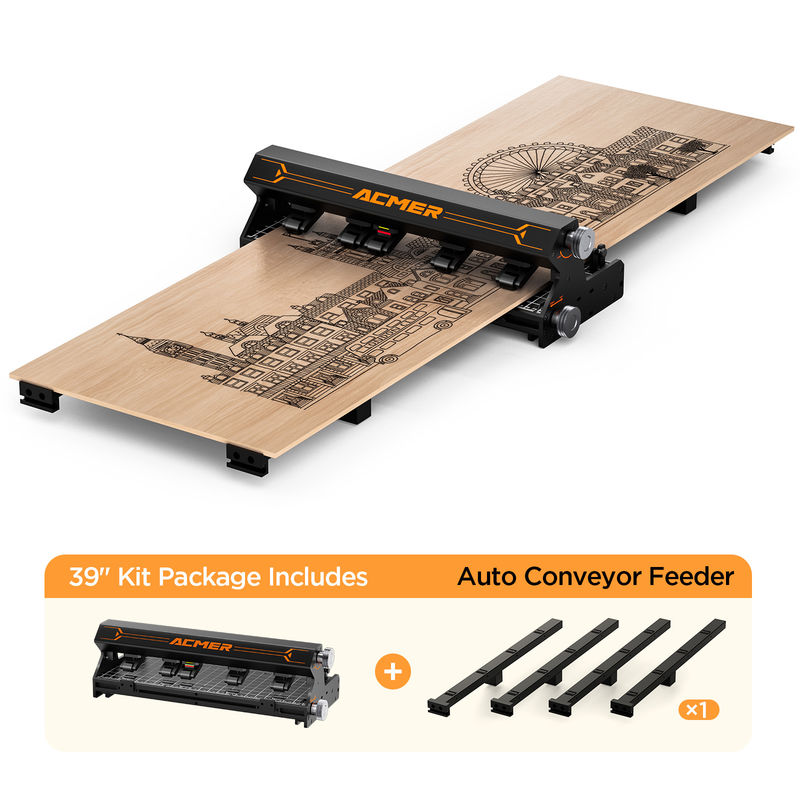 ACMER Auto Conveyor Feeder Metal Fuselage Design for High Stability Y-Axis Engraving