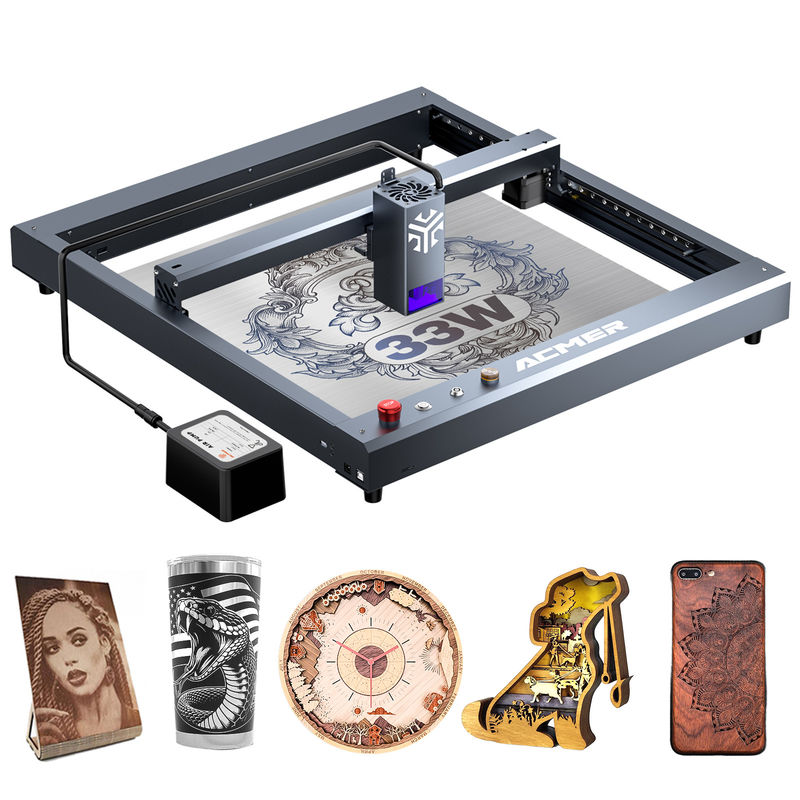 ACMER P2 33W Laser Engraver Machine AC 100-240V Input Voltage Laser Cutting Machine with USB Connection ACMER App