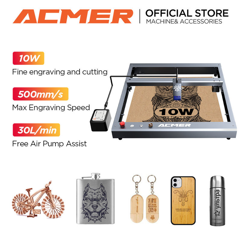 ACMER P2 10W Diode Laser Engraver And Cutter Machine For Wood And Metal