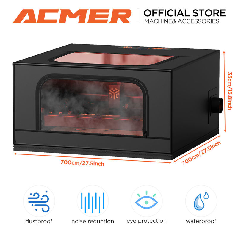 ACMER R10 Protection Laser Engrave Machine Enclosure Fireproof Dust-proof Smoke Exhaust Eye Protection Vent