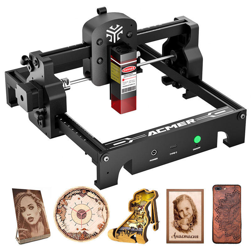 ACMER S1 Portable Laser Engraver Mini Machine For Metal 3500mw Laser Output Power 130*130mm Working Area