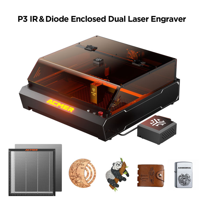 ACMER P3 Enclosed 2 IN 1 Ultra Precise Laser Cutting Machine with 2592 X 1944 HD Camera