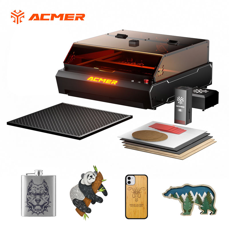 ACMER P3 Precision Laser Engraving Cutting Machine 96W IR Diode Laser 0.01mm Movement Accuracy For Acrylic